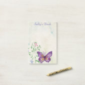 Vintage Waterverf Vlinder Gepersonaliseerd Post-it® Notes (Op bureau)