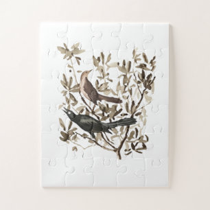 Vintage Waterverf Vogels op Takken Decoratie Legpuzzel