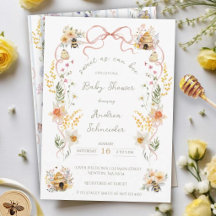 Vintage Waterverf Zoete Bij Als Kan Baby Shower