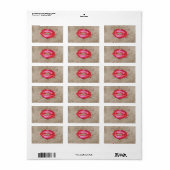 Vintage waterverven met wolvormige buisjes etiket (Full Sheet)