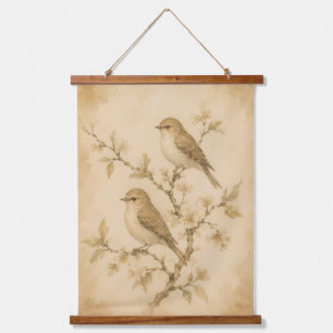 Vintage Watervogel Vogels Botanische Wand Tapijt Hangend Wandkleed