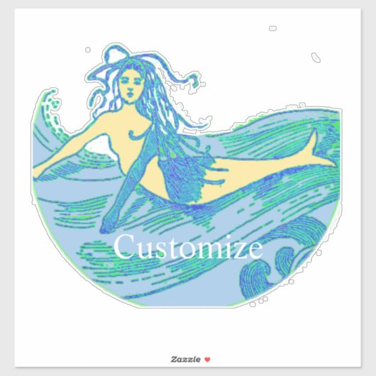 Vintage Waveriding Zeemeermin Thunder_Cove Sticker (Vel)