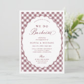 Vintage We Do BBQ Bourgondiërode verlovingsfeest Kaart (Staand voorkant)