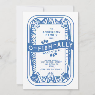 Vintage We Have O-Fish-Ally Verhuisd Zee Sardine B Aankondiging