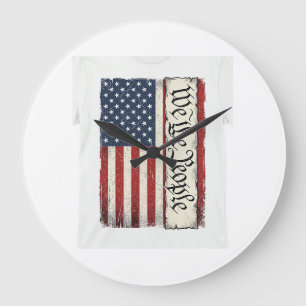 Vintage We the People Vlag Patriottisch Shirt Ontw Grote Klok