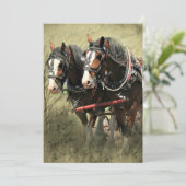 Vintage Weathered Clydesdale Briefkaart (Staand voorkant)