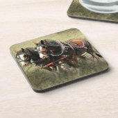 Vintage Weathered Clydesdale Briefkaart Bier Onderzetter (Linkerzijde)