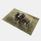 Vintage Weathered Clydesdale Briefkaart Deurmat (Schuin)