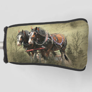 Vintage Weathered Clydesdale Briefkaart Golfheadcover