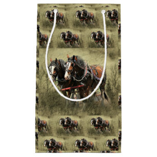 Vintage Weathered Clydesdale Briefkaart Klein Cadeauzakje