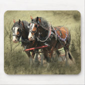 Vintage Weathered Clydesdale Briefkaart Muismat (Voorkant)