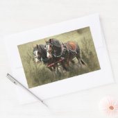 Vintage Weathered Clydesdale Briefkaart Rechthoekige Sticker (Envelop)