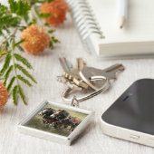 Vintage Weathered Clydesdale Briefkaart Sleutelhanger (Zijkant)