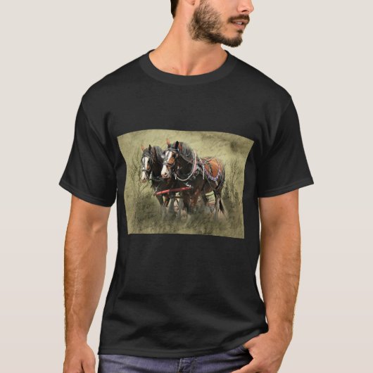 Vintage Weathered Clydesdale Briefkaart T-shirt (Voorkant)