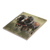 Vintage Weathered Clydesdale Briefkaart Tegeltje (Zijkant)