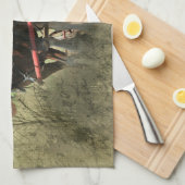 Vintage Weathered Clydesdale Briefkaart Theedoek (Quarter Fold)