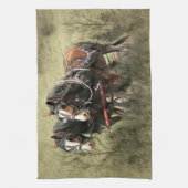 Vintage Weathered Clydesdale Briefkaart Theedoek (Verticaal)