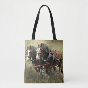 Vintage Weathered Clydesdale Briefkaart Tote Bag