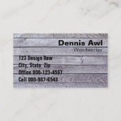 Vintage Weathered Gray Wood Slats Visitekaartje (Achterkant)