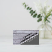 Vintage Weathered Gray Wood Slats Visitekaartje (Staand voorkant)
