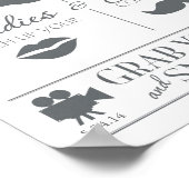 Vintage Weddenschap Foto Booth Sign Poster (Hoek)