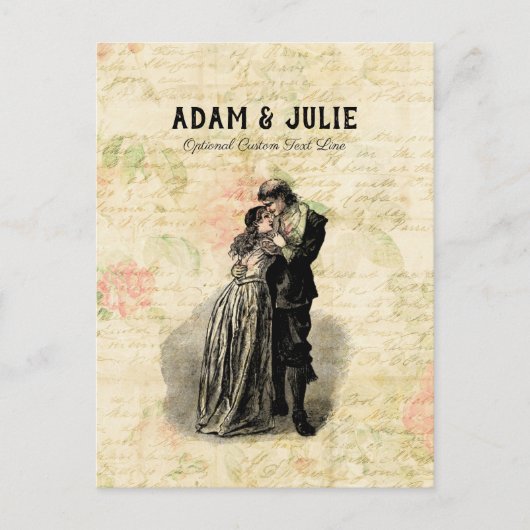 Vintage Weddenschap Oude Fashioned Couple Briefkaart (Voorkant)