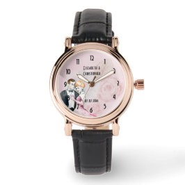 Vintage Weddenschap Paars met roze roze roze geper Horloge