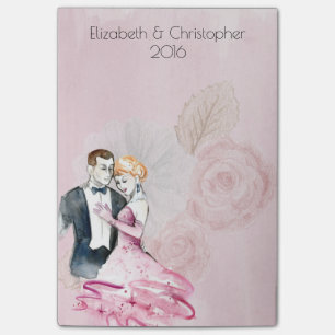 Vintage Weddenschap Paars met roze roze roze geper Post-it® Notes