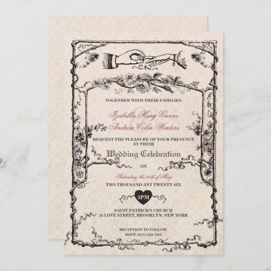 Vintage Weddenschap #V3 Kaart (Voorkant / Achterkant)