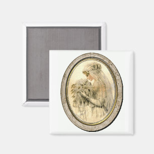 Vintage Weddenschap Victoriaans Bride Magnet