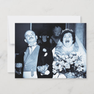 Vintage Wedding Afbeelding Happy Couple Funny Brid Kaart