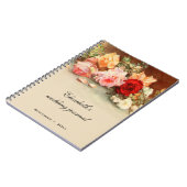 Vintage Wedding, Antiek Rozen bloemen Notitieboek (Linkerzijde)