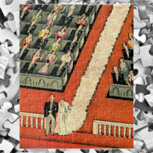 Vintage Wedding, Art Deco Bride en Groom Pas getro