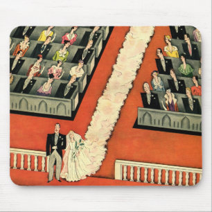 Vintage Wedding, Art Deco Bride en Groom Pas getro Muismat