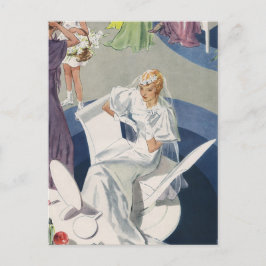 Vintage Wedding, Art Deco Bride Save the Date Aankondigingskaart