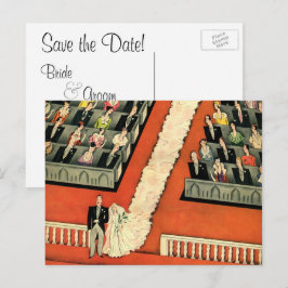 Vintage Wedding Art Deco Passen getrouwd Opslaan D Aankondigingskaart