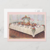 Vintage Wedding Banquet Table Briefkaart (Voorkant / Achterkant)