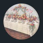 Vintage Wedding Banquet Table Magneet<br><div class="desc">Vintage illustratie van afbeelding voor voedingsmiddelen en dranken met een trouwbankwet voor het diner,  versierd met bloemen en kaarsen en klaar voor het feest.</div>