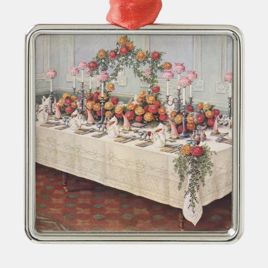 Vintage Wedding Banquet Table Metalen Ornament (Voorkant)