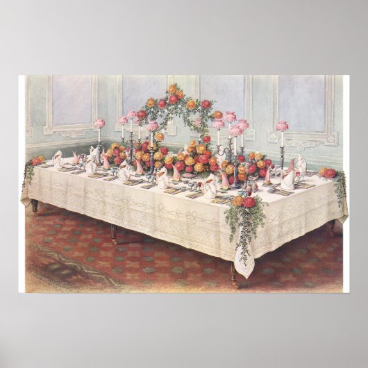 Vintage Wedding Banquet Table Poster (Voorkant)