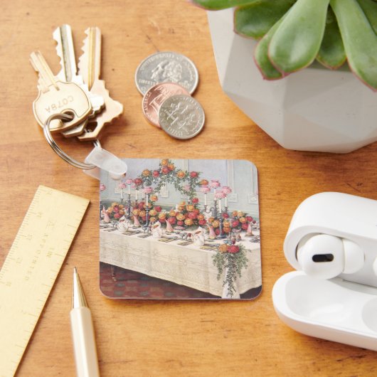 Vintage Wedding Banquet Table Sleutelhanger (Bureau)