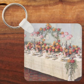Vintage Wedding Banquet Table Sleutelhanger (Voorkant)