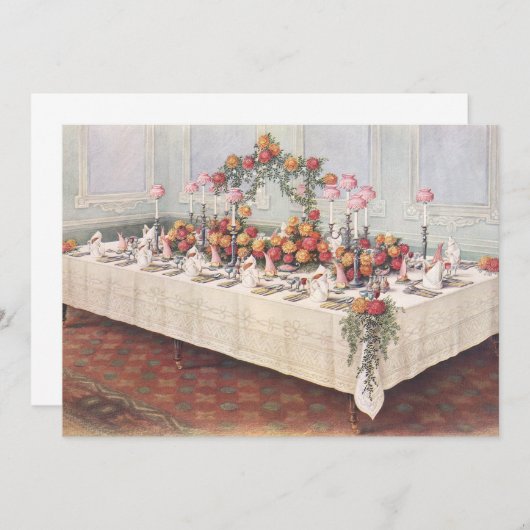 Vintage Wedding Banquet Table Uitnodiging (Voorkant / Achterkant)
