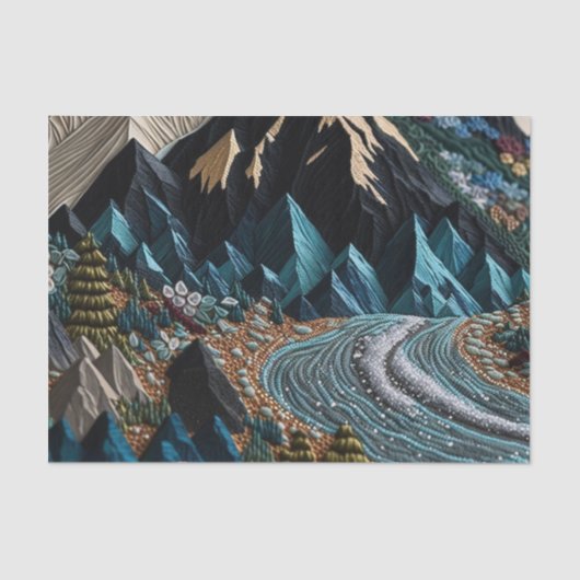 Vintage Wedding Boho Mountains Wrapping Paper Tissuepapier (Voorkant)