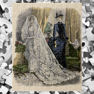 Vintage Wedding Bridal Portrait, Victoriaans Bride Legpuzzel