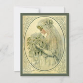 Vintage Wedding Bridal Portret Uitnodiging (Voorkant)