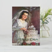 Vintage Wedding, Bride die de bruiloft pakt (Staand voorkant)