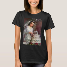Vintage Wedding, Bride die de bruiloft pakt T-shirt