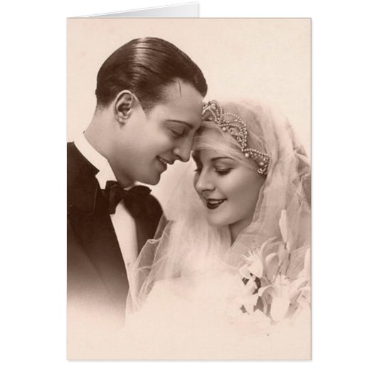 Vintage Wedding Bride en Groom (Voorkant)