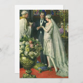 Vintage Wedding, Bride en Groom met Menorah (Voorkant / Achterkant)